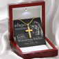 Father's Day Cross Necklace Gift for Dad, Joshua 1:9 Be Strong and Courageous Christian Jewelry