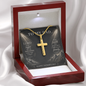 Father's Day Cross Necklace Gift for Dad, The Lord Is My  Light Psalm 27:1 Christian Jewelry