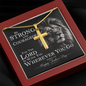 Father's Day Cross Necklace Gift for Dad, Joshua 1:9 Be Strong and Courageous Christian Jewelry