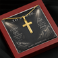 Father's Day Cross Necklace Gift for Dad, The Lord Is My  Light Psalm 27:1 Christian Jewelry