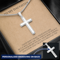 To My Daughter I'm Always Proud of You Personalized Cross with Snake Chain
