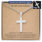 To My Daughter I'm Always Proud of You Personalized Cross with Snake Chain