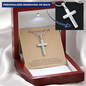To My Daughter I'm Always Proud of You Personalized Cross with Snake Chain