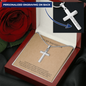 To My Daughter I'm Always Proud of You Personalized Cross with Snake Chain