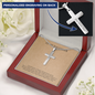 To My Daughter I'm Always Proud of You Personalized Cross with Snake Chain