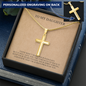 To My Daughter I'm Always Proud of You Personalized Cross with Snake Chain