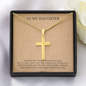 To My Daughter I'm Always Proud of You Personalized Cross with Snake Chain