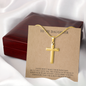 To My Daughter I'm Always Proud of You Personalized Cross with Snake Chain
