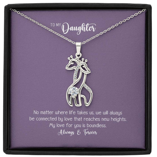 To My Daughter My Love For You Is Boundless Giraffe Gift Necklace