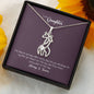 Giraffe Necklace gift for daughter in gold and silver finish with message card box – GyftWear – image 3