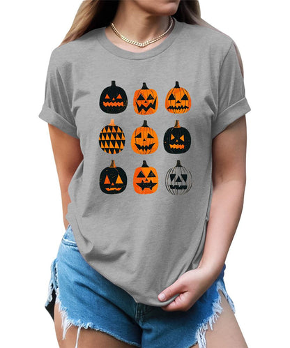 Women's Halloween Scary Ghost Pumpkin Graphic Tees