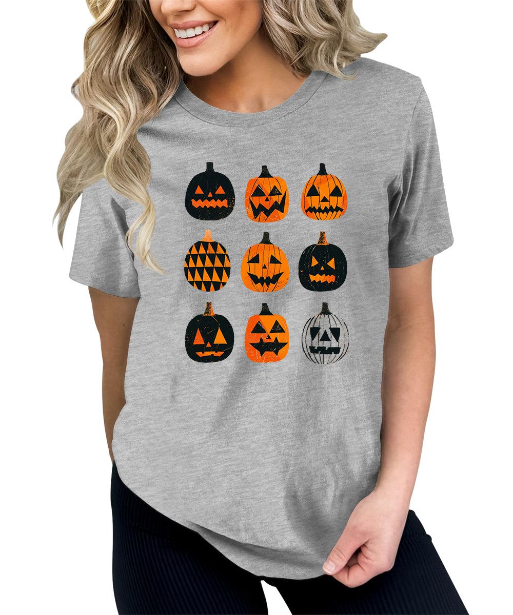 Women's Halloween Scary Ghost Pumpkin Graphic Tees