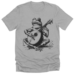 Mens Graphic Tee Frog Playing Instrument Cool Premium Tshirt