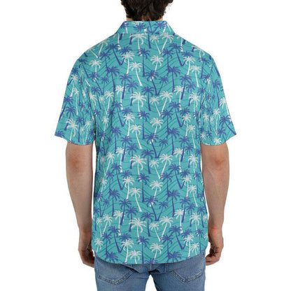 Mens Palm Tree Golf Shirt Moisture Wicking Short Sleeve Summer Polo Shirts for Men