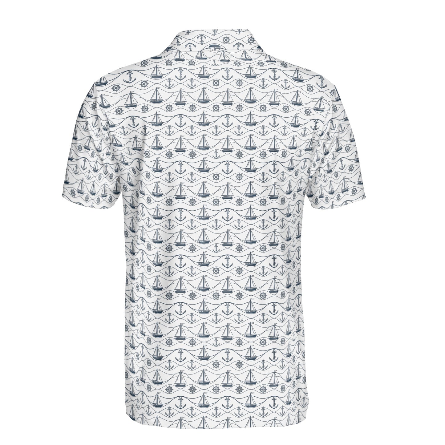 Mens Golf Polo Shirts Nautical Navy Short Sleeve Dry Fit Performance Moisture Wicking Casual Golf Shirts for Men
