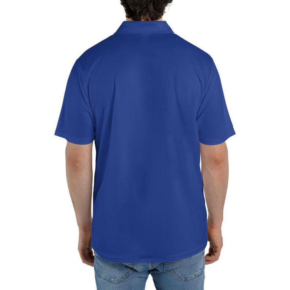 Blue Polo Shirts for Men Moisture Wicking Short Sleeve Golf Shirt