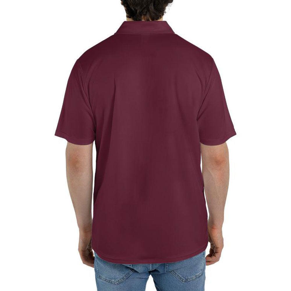 Maroon Polo Shirts for Men Moisture Wicking Short Sleeve Golf Shirt