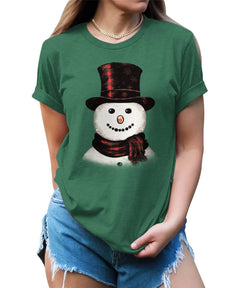 Snowman Christmas T-shirt For Women