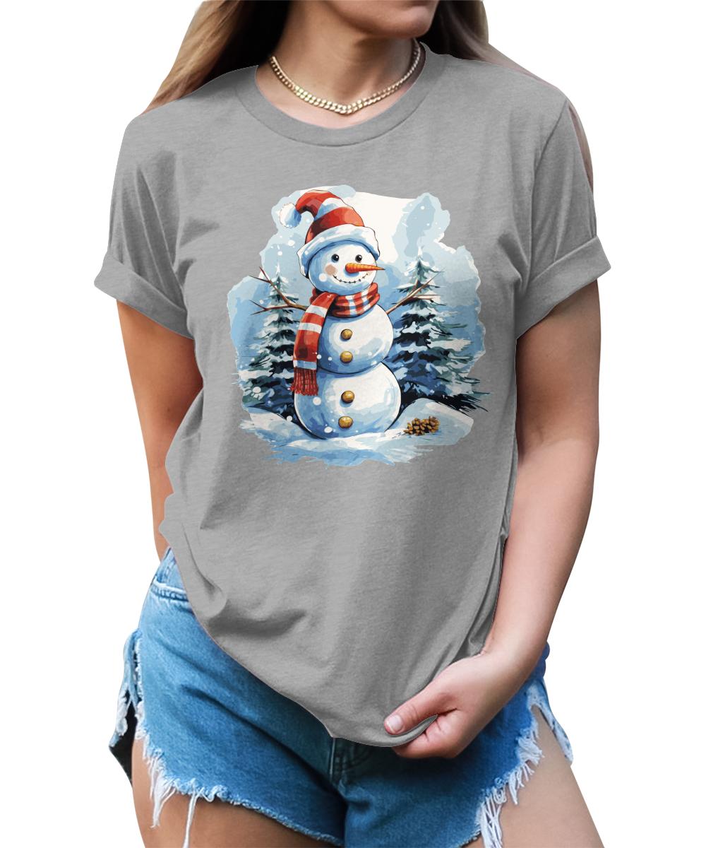 Cute Snowman Shirt Merry Christmas Shirts for Women Cottagecore Graphic Tees