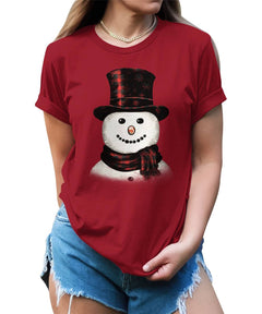 Snowman Christmas T-shirt For Women
