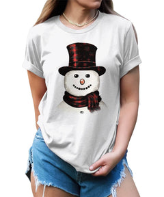 Snowman Christmas T-shirt For Women