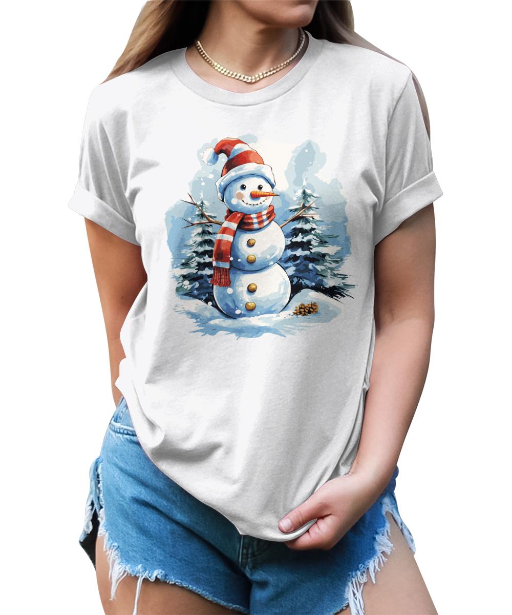 Cute Snowman Shirt Merry Christmas Shirts for Women Cottagecore Graphic Tees