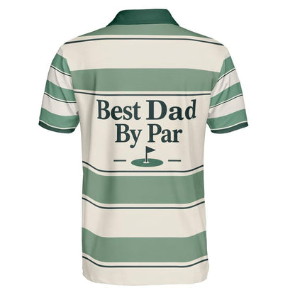 Best Dad By Par Golf Polo - Fairway Stripes back