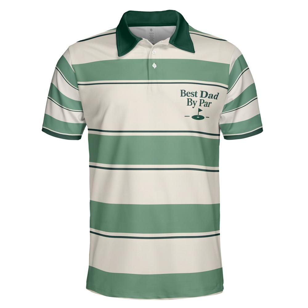 Best Dad By Par Golf Polo - Fairway Stripes front