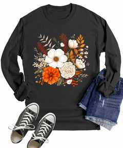 Women's Fall Floral Long Sleeve T-Shirt