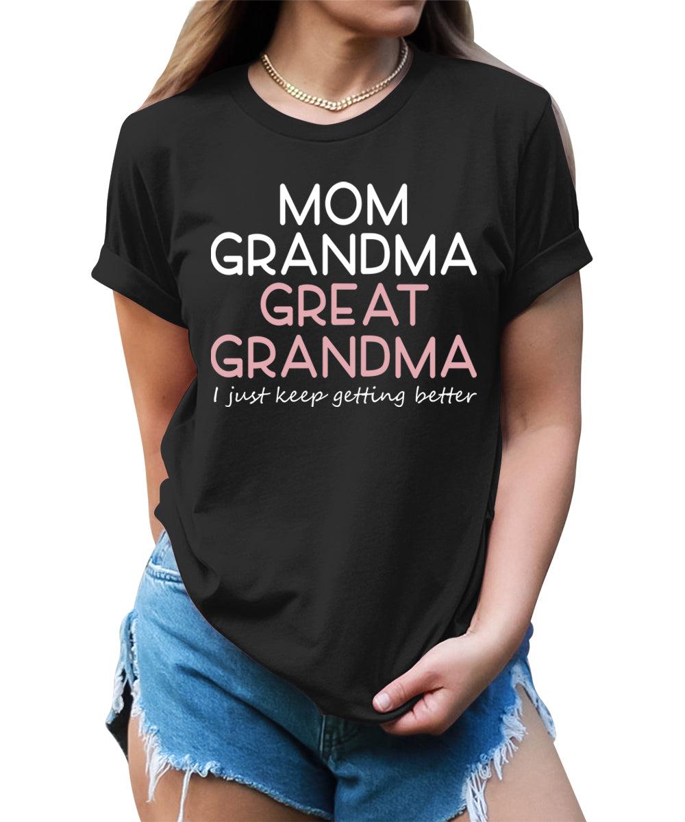 Mom Grandma Great Grandma Gift Graphic Tees for Women