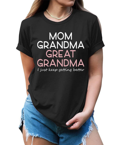 Mom Grandma Great Grandma Gift Graphic Tees for Women