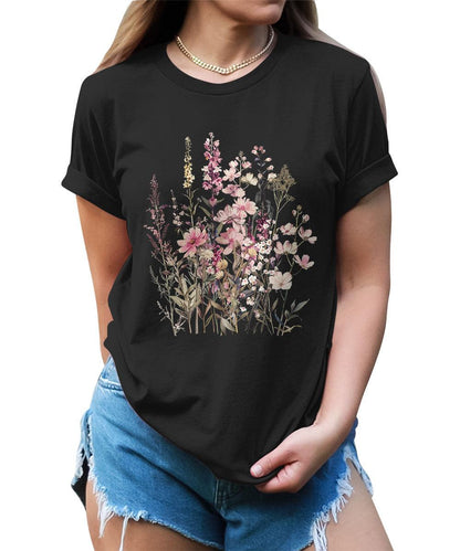 Natural Beautiful Wildflower Graphic Tees For Women