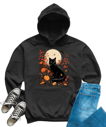 Cottagecore Cat Cute Floral Fall Halloween Hoodies For Women