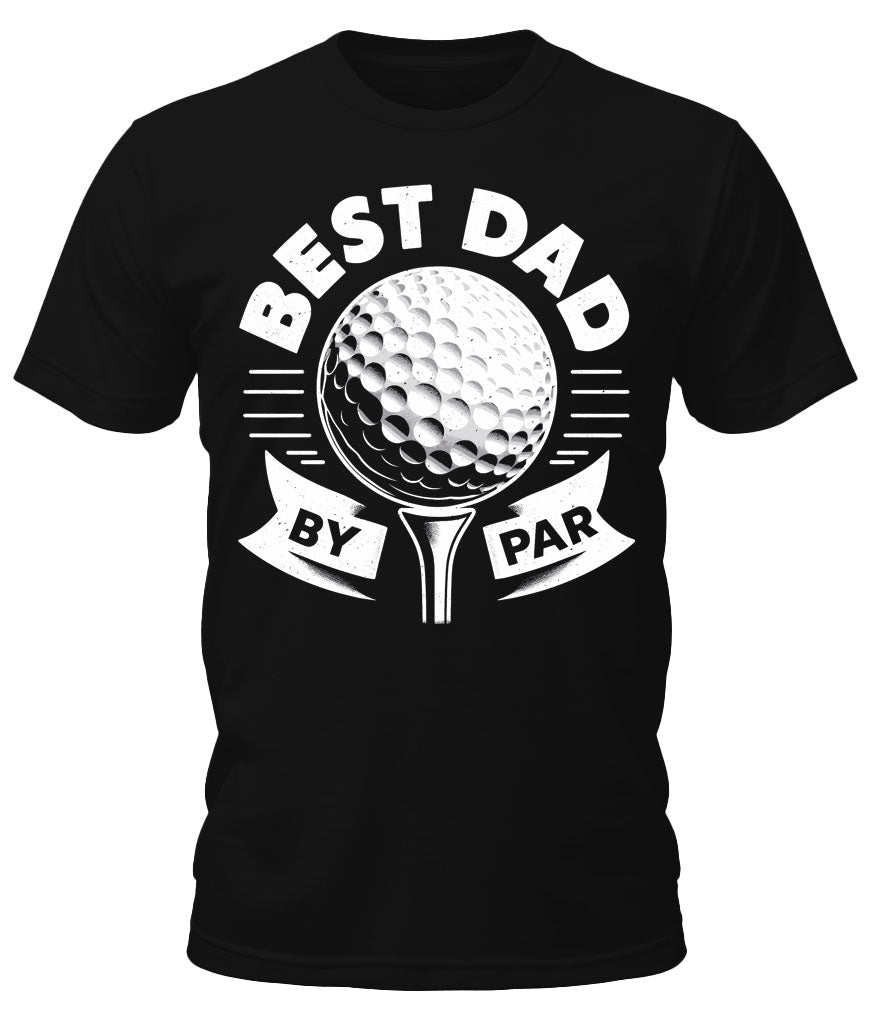 Men's Best Dad By Par T-Shirt Funny Golf Short Sleeve Fathers Day Dad Shirts