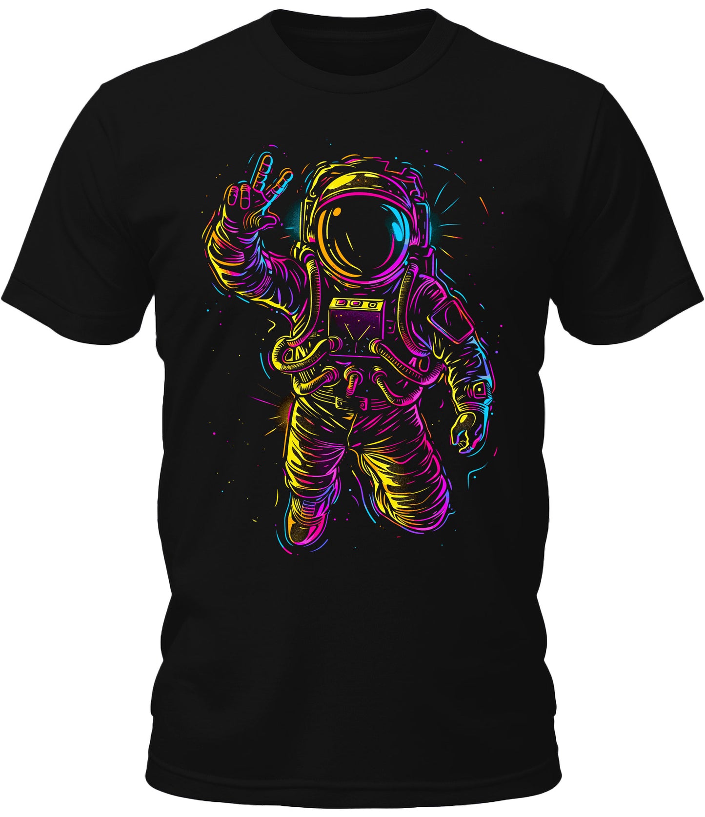 Mens Astronaut Peace Sign Space Graphic Tee