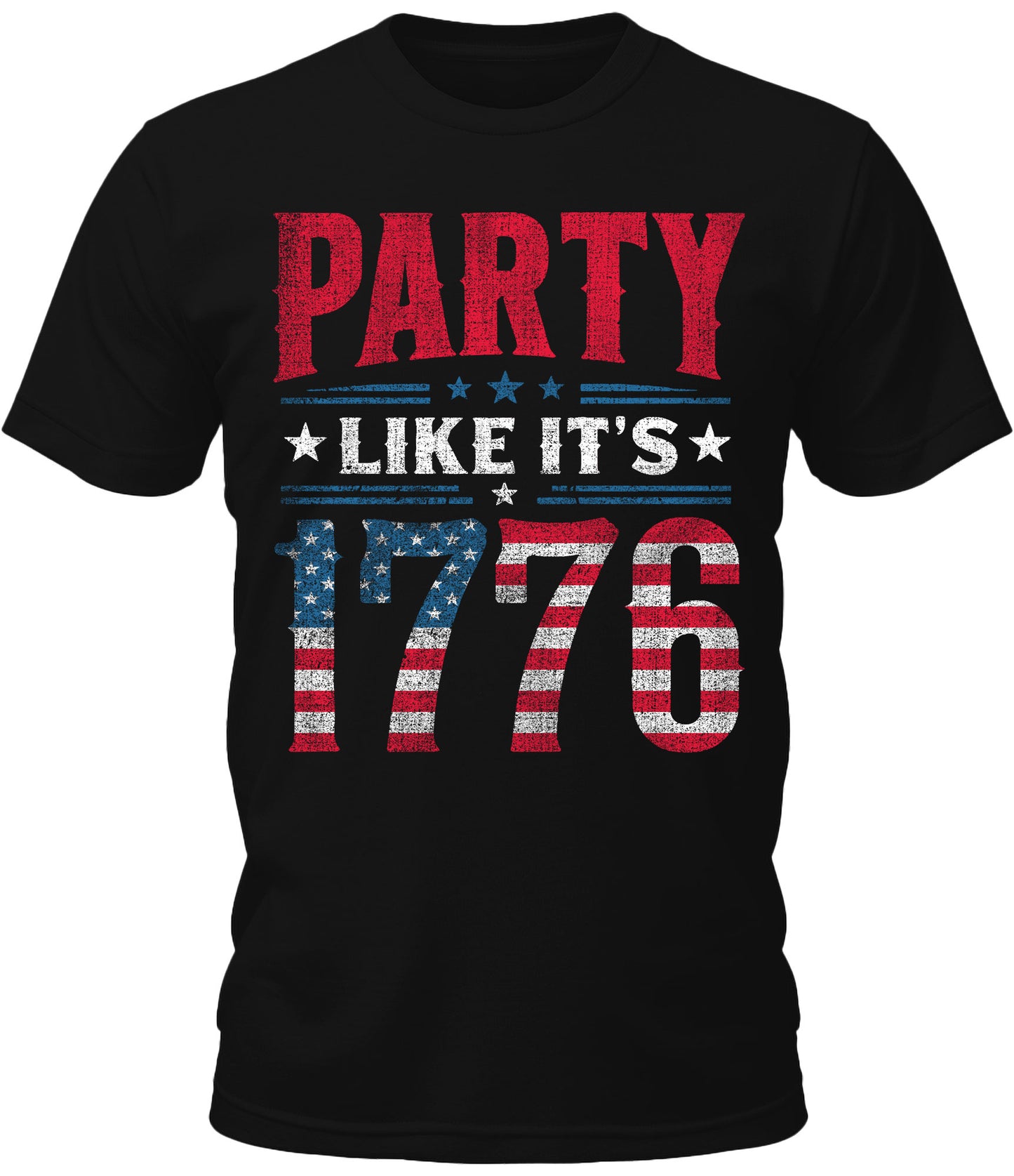 Men's 4th of July Shirt Party Like It's 1776 T-Shirt Patriotic Short Sleeve Premium Graphic Tees