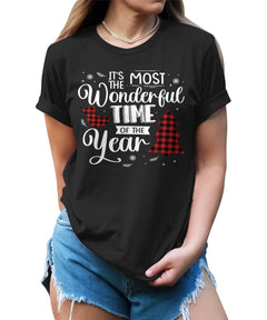 It's The Most Wonderful Time Of The Year Plaid Christmas Funny T-shirt