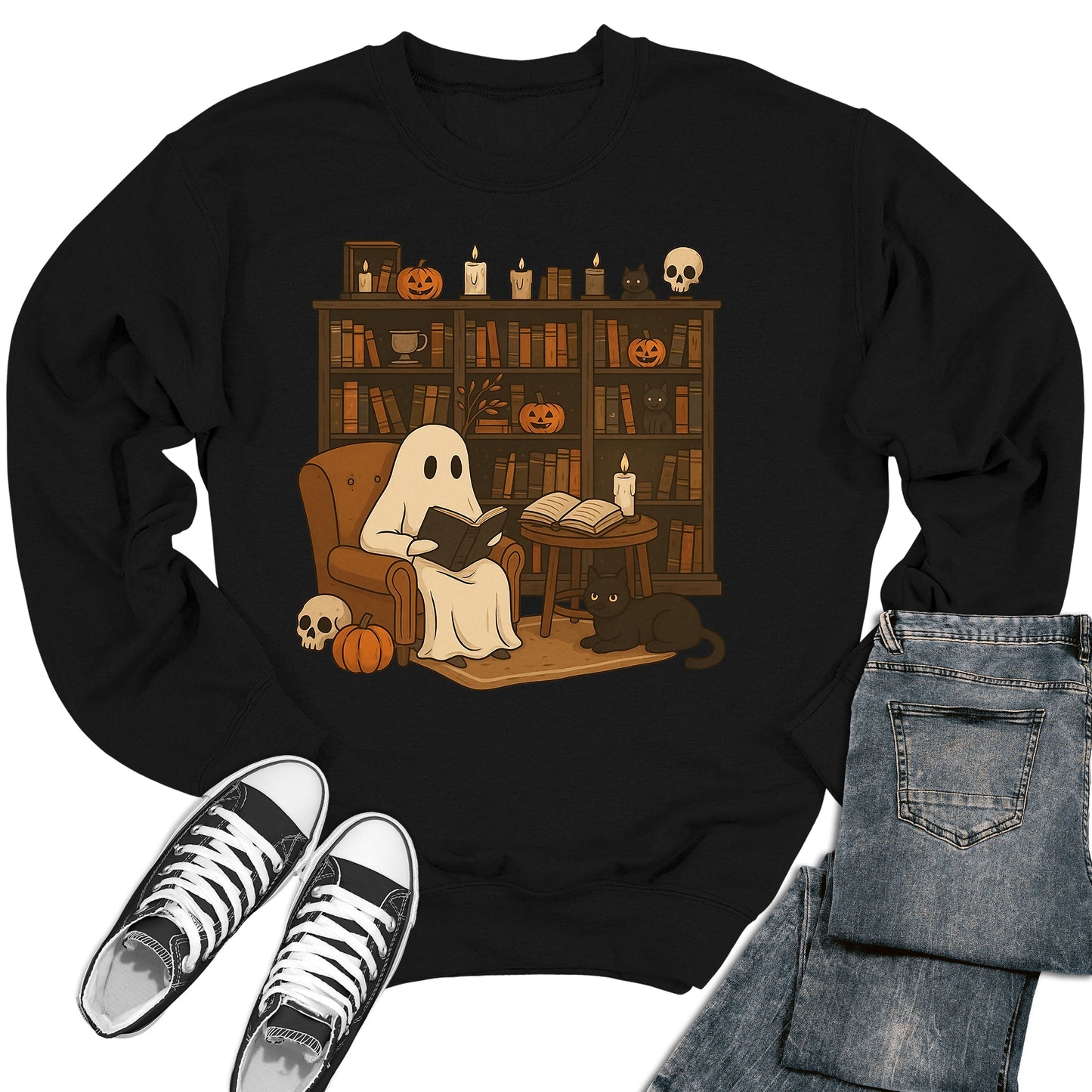 Women's Ghost Book Crewneck Sweatshirt