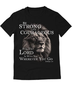 Christian Shirts for Menion Graphic Tee Mens Be Strong and Courageous Vintage T Shirt