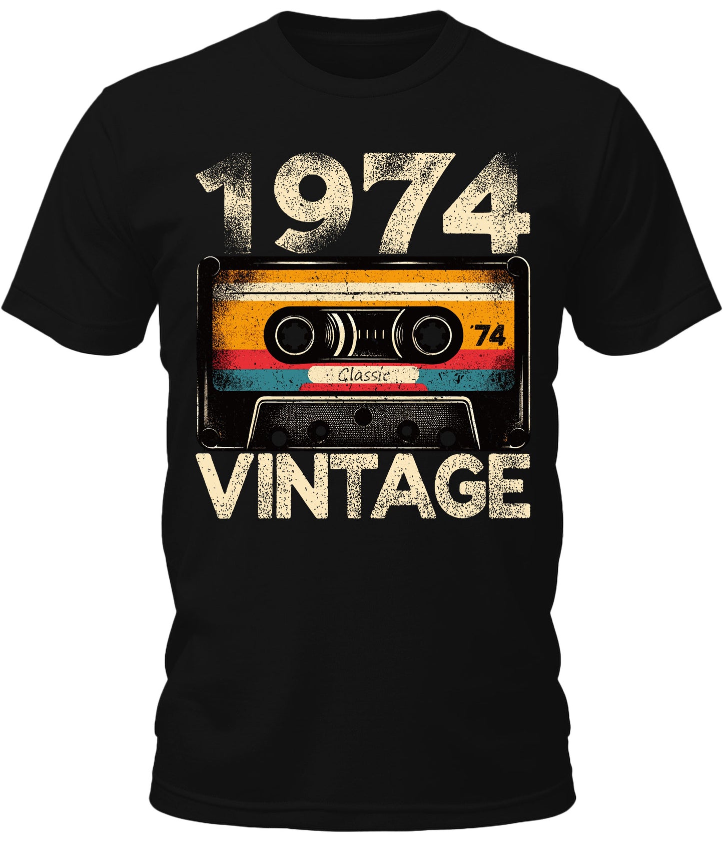 Men's Vintage 1974 Cassette Tape 50th Birthday Graphic Tees