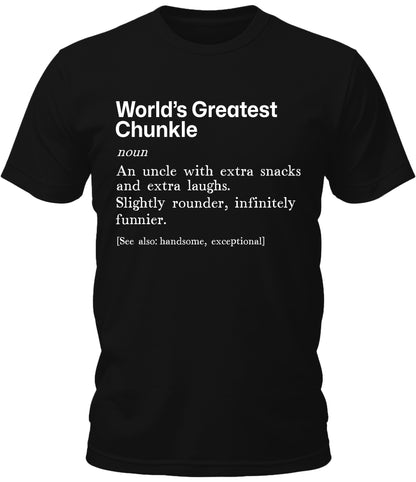 Mens World's Greatest Chunkle Uncle Graphic Tee Cool Premium Tshirt