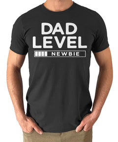 Dad Level Men's Graphic Tee for New Dad To Be Gifts