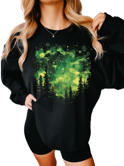 Women's Night Sky St Patrick Crewneck Sweatshirt