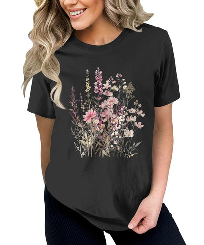 Natural Beautiful Wildflower Graphic Tees For Women