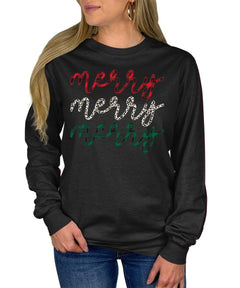 Merry Merry Merry Christmas Women's Long Sleeve T-Shirt