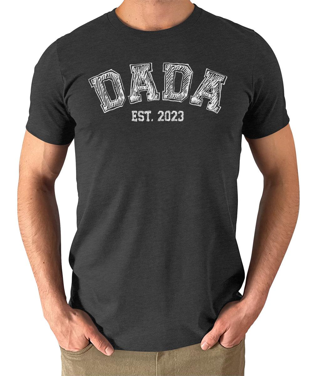 Dada Est. 2023 Mens Graphic Tee Cool Dad Tshirt