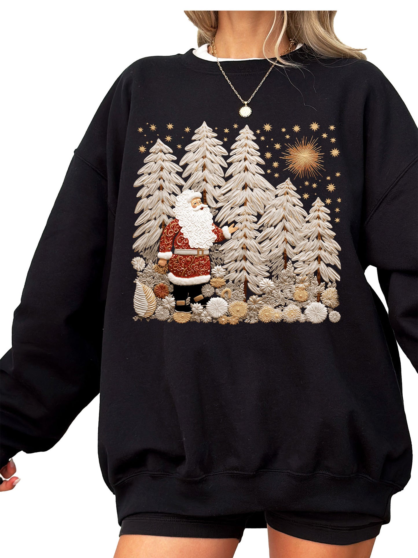 Women's Santa Scene Christmas Crewneck Sweatshirt