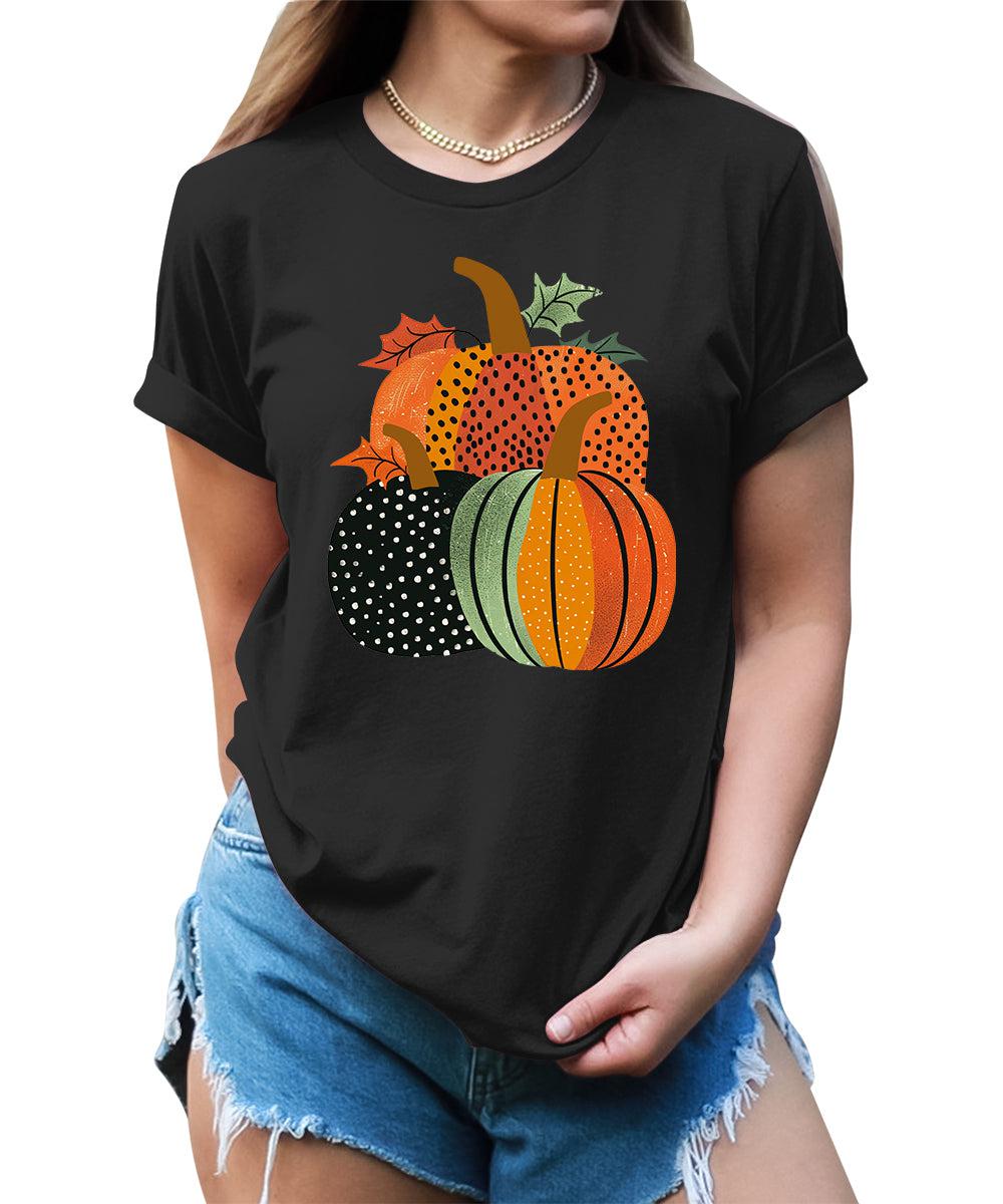 Autumn Pumpkin Thanksgiving Shirt Cute Graphic Tees For Women