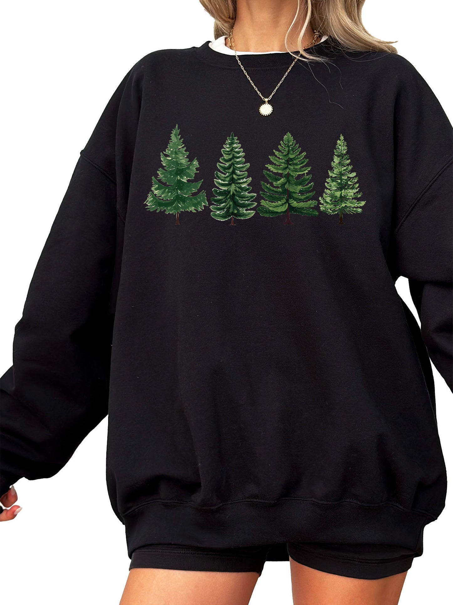 Women's Christmas Trees Crewneck Sweatshirt