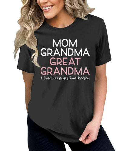 Mom Grandma Great Grandma Gift Graphic Tees for Women